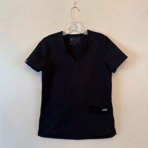 Figs Short Sleeve Scrub Top Black Size XS